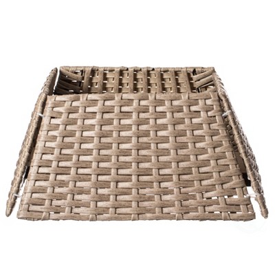Gray Foldable Rattan Christmas Tree Skirt Collar Basket