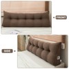 Soft Wedge Teddy Velvet Headboard Pillow w/ Side Pocket - PP Cotton Filled, Triangular Backrest Cushion for Dorm Bed - 3 of 4