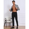 INSPIRE CHIC Men's Single Breasted Notch Lapel Business Crop Stripes Suit Jackets - 4 of 4