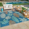 Gertmenian 6'5"x9'6" Jona Ananda Tropical Leaf Rug: Durable, Mold Resistant, UV Protected - 4 of 4