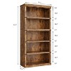 5-Shelf Bookcase, 67.4" Tall Wooden Bookshelf with Storage, Farmhouse Display Shelves for Home & Office - 2 of 4