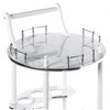 Fabulaxe Round Wood Serving Bar Cart Tea Trolley with 2 Tier Shelves and Rolling Wheels - image 4 of 4