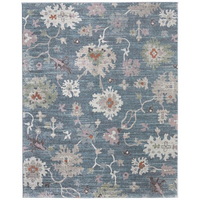 Dartmouth Transitional Abstract Blue/Ivory/Pink Area Rug