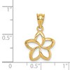 Black Bow Jewelry 14k Yellow Gold 14mm Plumeria Silhouette Pendant - 4 of 4