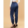 INSPIRE CHIC Women's Drawstring Elastic Waist Ankle Length Satin Joggers Pants with Pocket - 4 of 4