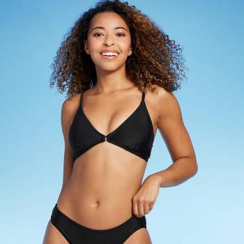 Women's Triangle Ribbed Bikini Top - Shade & Shore™ Blue S : Target