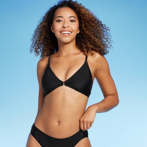 Women's Low Coverage Mini Triangle Bikini Top - Wild Fable™ Black : Target
