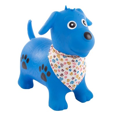 Toy Time Kids' Inflatable Indoor Ride-On Toy Puppy Hopper With Air Pump - Blue