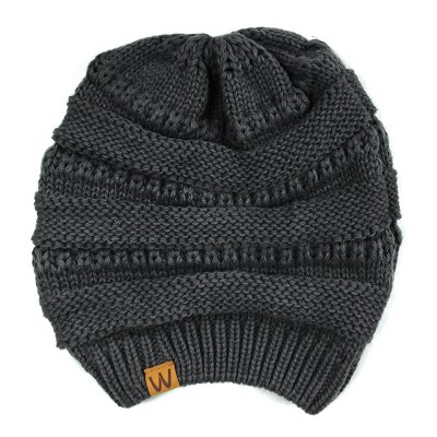 Wrapables Slouchy Winter Beanie Cap Hat, Dark Gray - image 3