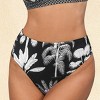 Women's Tropical Palm Leaf Print High-Waisted Bikini Bottoms - Cupshe - 4 of 4