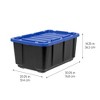 IRIS 4pk Heavy Duty Stackable Storage Totes with Lids Black Blue - 3 of 4