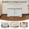 KTMBDW 28.74" Shoe Storage Bench with 2 Door Cabinet & Padded Seat Cushion, Shoe Cabinet, Shoe Bench Shoe Organizer for Entryway, Hallway, White - 4 of 4