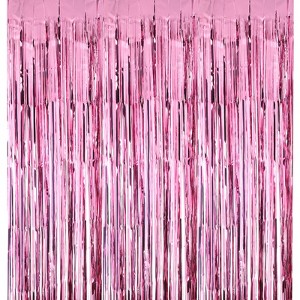 Unique Bargains Wedding Birthday Party Decoration Foil Fringe Backdrop Curtain 3 Pcs - 1 of 4