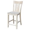 24" Ava Counter Height Barstool Unfinished - International Concepts: Solid Wood, Square Seat - 2 of 4