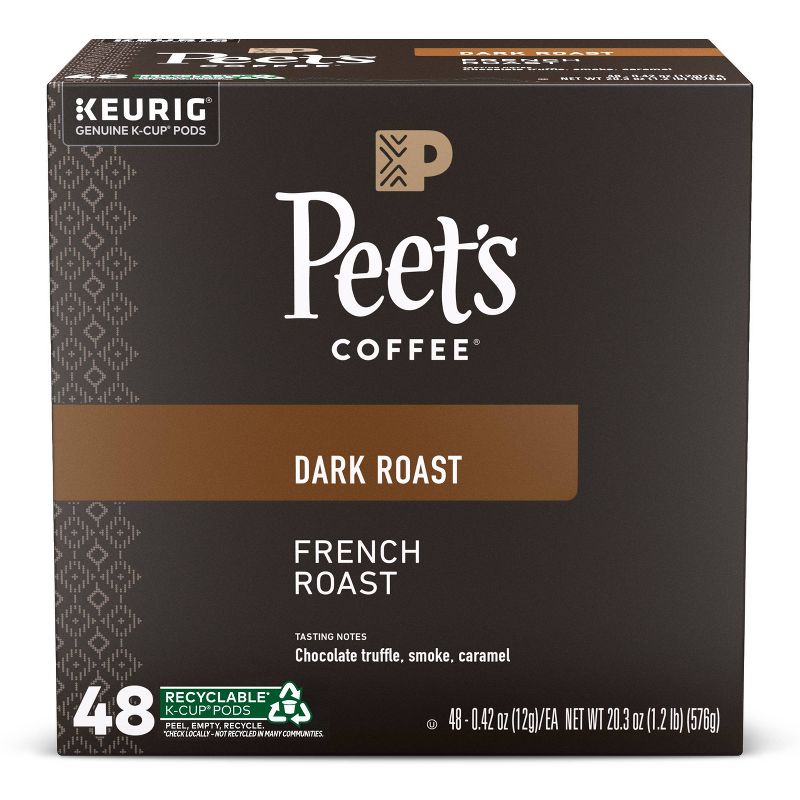 Peet's French Dark Roast Coffee - Keurig K-Cup Pods, 1 of 10