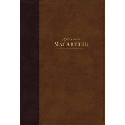 Nbla Biblia de Estudio Macarthur, Leathersoft, Café, Interior a DOS Colores - by  Vida (Leather Bound)