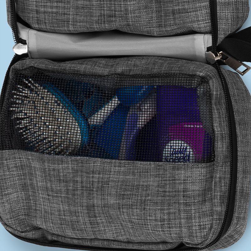 Fosmon Portable Hanging Toiletry Large Capacity Organizer Bag w/ 3 Compartments - Gray, 4 of 11