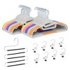 VECELO 25/50 pk Plastic Hanger 360º Swivel Hook S-Shape Non Slip Coat Hangers with Pants Organizer & Tie Rack - 4 of 4