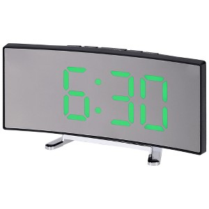 REGALWOVEN Digital Corded Electric Temperature LED Mirror Alarm Clock 6.7 x 2.8 x 1.2 Inches - 1 of 4