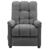 vidaXL Massage Recliner Light Gray Fabric - 3 of 4