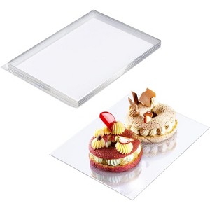Clear Acrylic Plastic Plates for Party, Appetizer Plates Set, Fancy Plated Dessert Serving Dishes for Weddings & Party Essentials| 1MM thick - 1 of 4
