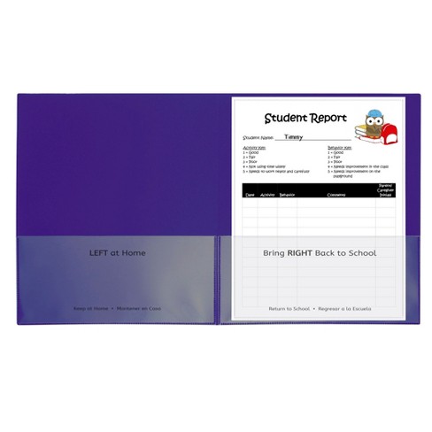 C-Line Classroom Connector School-To-Home Folders, Purple, Box of 25