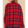 Imily Bela Women's Winter Double-Breasted Plaid Cape Coat - Turn-Down Collar with Pockets - 2 of 4