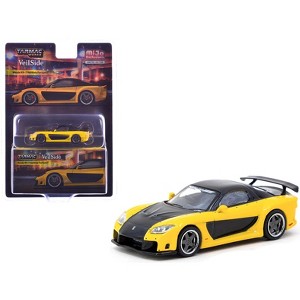 Mazda RX-7 VeilSide Fortune7 RHD (Right Hand Drive) Yellow and Black "Global64" Series 1/64 Diecast Model by Tarmac Works - 1 of 4