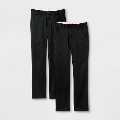 girls black uniform pants