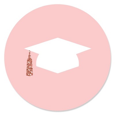 Rose Gold And Black Graduation Party Stickers Or Favor Tags