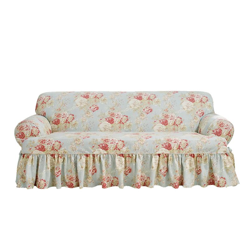 Ballad Bouquet T Cushion Sofa Slipcover Rob&#39;s Egg - Waverly Home, 1 of 5