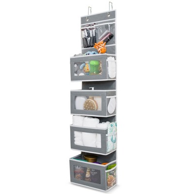 Image of Wondersome Over the Door Organizer - Clear Mesh Window Hanging Storage Rack - Closet/Wall Organization for Bedroom, Bathroom, Kids Room