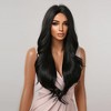 Jessie's Wig 26 Inch Long Wavy Middle Part Wig Synthetic Wig Black 1 Pc/Pack - 4 of 4