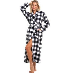 ADR Women's Long Robe, Fleece Plush Robe Woman, Cozy Regular & Plus Size Women's Bath Robe - 1 of 4