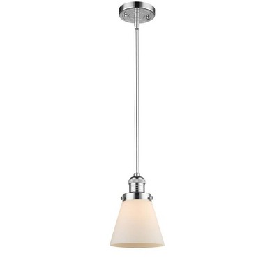 Cone - 1 Light Stem Hung Mini Pendant In Industrial Style-8 Inches Tall and 6 Inches Wide