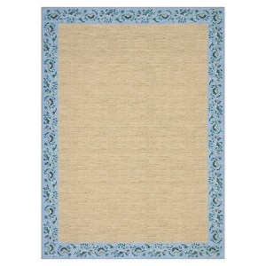 Modern Bordered Living Room Rugs, Washable Soft Floral Bedroom Rugs Non Slip, Farmhouse Solid Home Decor Carpet - 1 of 4