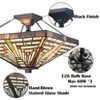 Claxy Tiffany Semi Flush Mount Light with Stained Glass Ceiling Light Fixture - 3 of 4