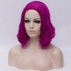 Unique Bargains Women Halloween Curly Medium Wavy Shoulder Length Human Hair Wigs 14" with Wig Cap - image 3 of 4