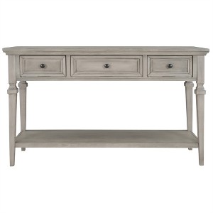 COWLOWN Classic Retro Console Table with 3 Drawers & Shelf, Solid Wood Entryway Table - 1 of 4