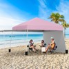 Tangkula 14 X 9.2 FT Pop up Canopy Tent w/ 2 Convertible Sidewalls to Awning & Stakes - 2 of 4