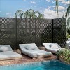 MAYEERTY Dane Cross Pattern Black Galvanized Steel Screen Outdoor and Indoor Divider with Freestanding Decorative Screen for Balcony - 3 of 4