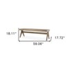 HomeRoots 59" Brown Cane And Solid Wood Bench - 3 of 4