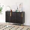 VYNXARIA 3-Door Storage Cabinet with Honeycomb Metal Doors and Adjustable Shelves - 3 of 4