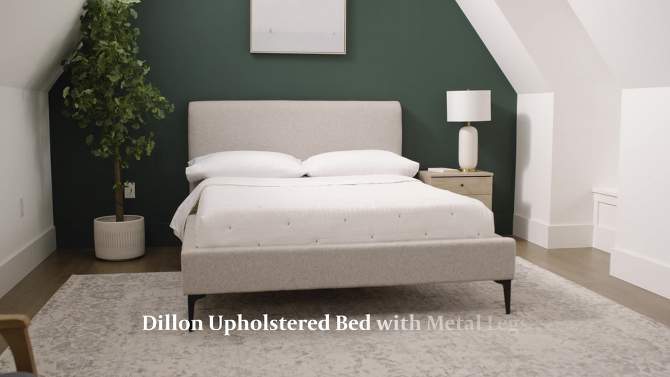 Dillon Modern Upholstered Bed with Metal Legs - New Heights, 2 of 9, play video