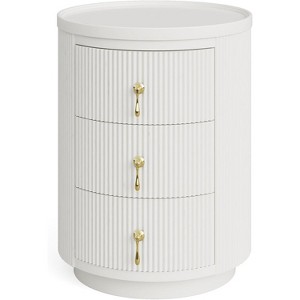 Tribesigns No Assembly 3-Drawer Nightstand, White - 1 of 4