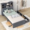 Twin Size Storage Platform Bed Frame with 4 Open Shelves and 2 Drawers - 3 of 4