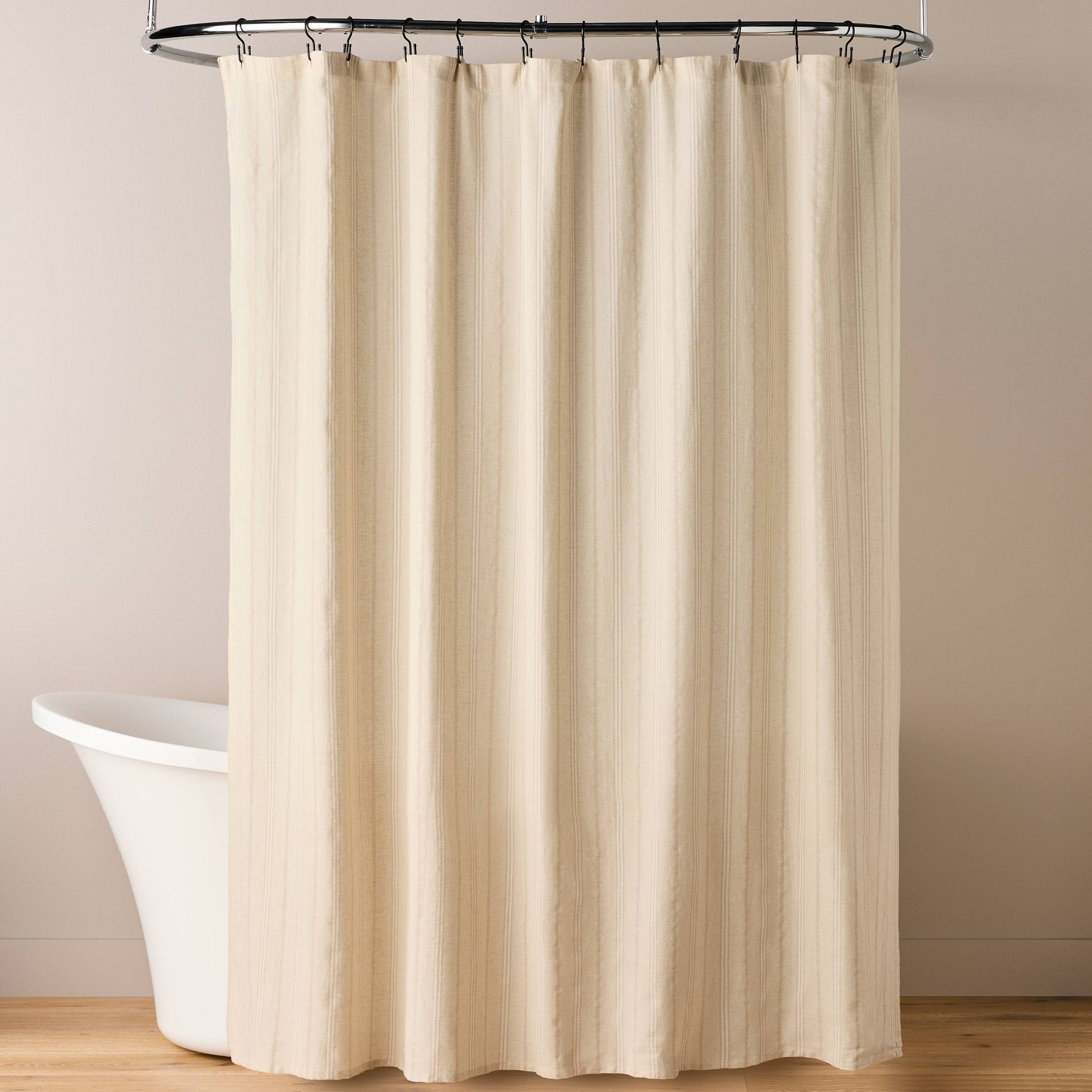 Vertical Striped Shower Curtain Natural - Hearth & Hand™ with Magnolia