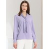 INSPIRE CHIC Women's Long Sleeve Pleated Tie Neck Office Blouses - 2 of 4