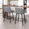 PAGED Swivel Bar Stools Set of 2, 360°Swivel Upholstered Island Chairs with Metal Legs for Kitchen Island, Dining Room - 2 of 4