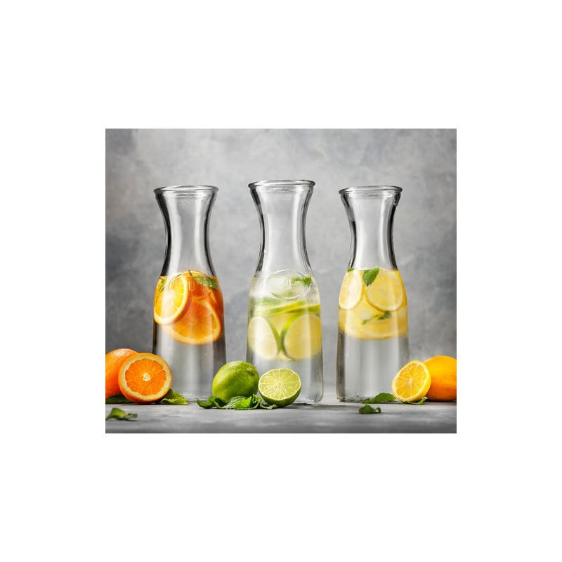 Kook Glass Pitcher Carafes with Lids, 35 oz, Set of 3, 2 of 7